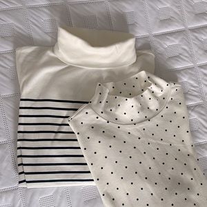 Bundle of 2 - 1 mock throttle neck and 1 turtle neck long sleeve tops